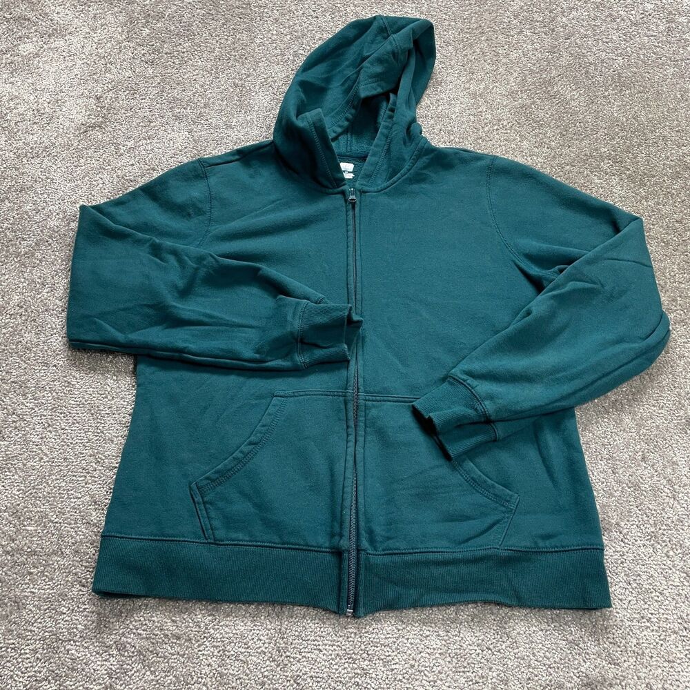 SJB Active Hoodie Sweatshirt Womens Large Green Full Zip Soft Casual Ladies